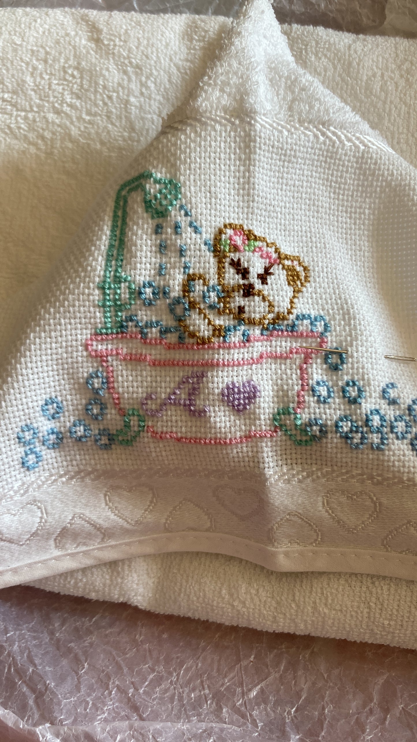 Toalla capucha bebe  bordada personalizada