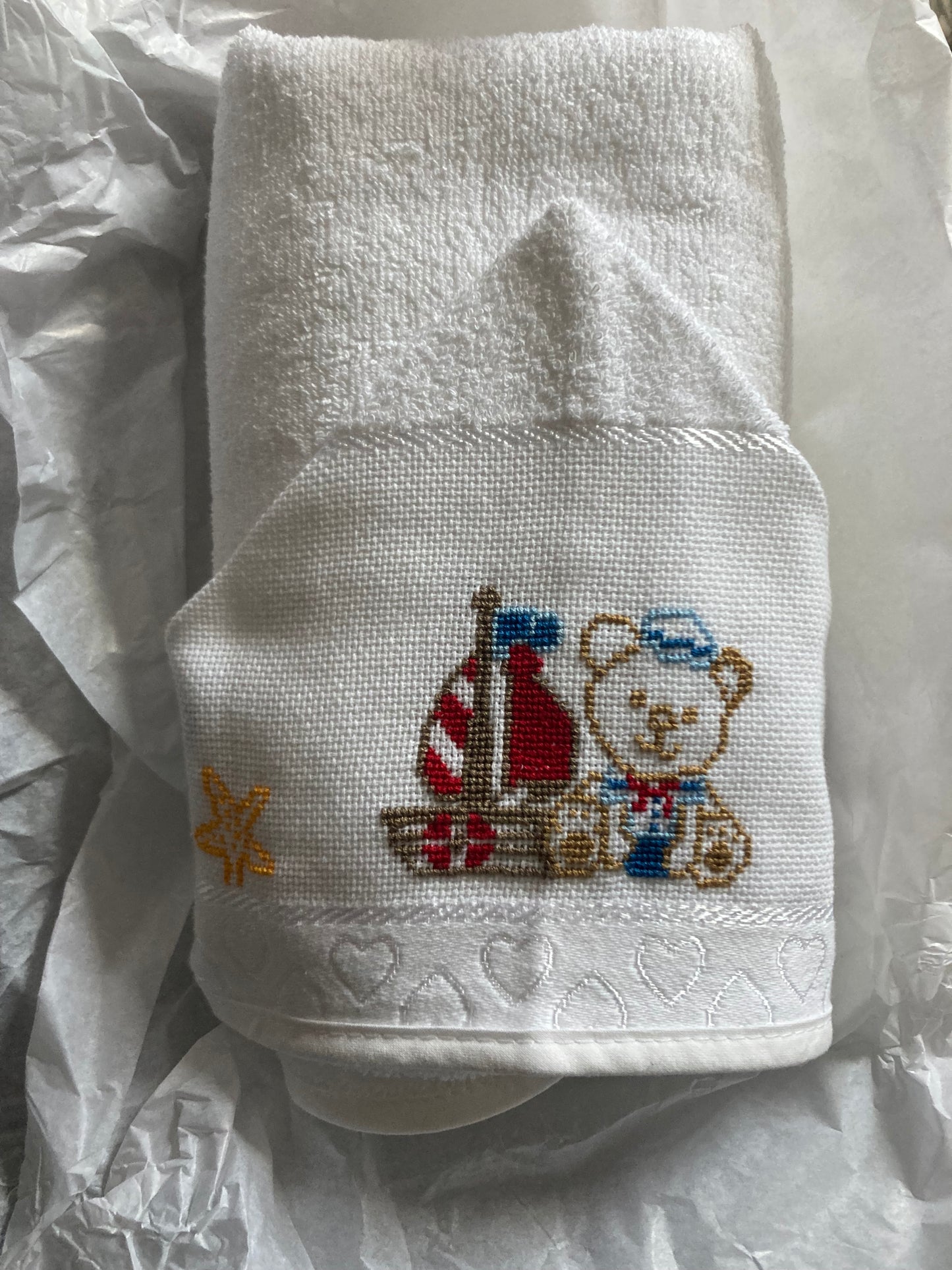 Toalla capucha bebe  bordada personalizada