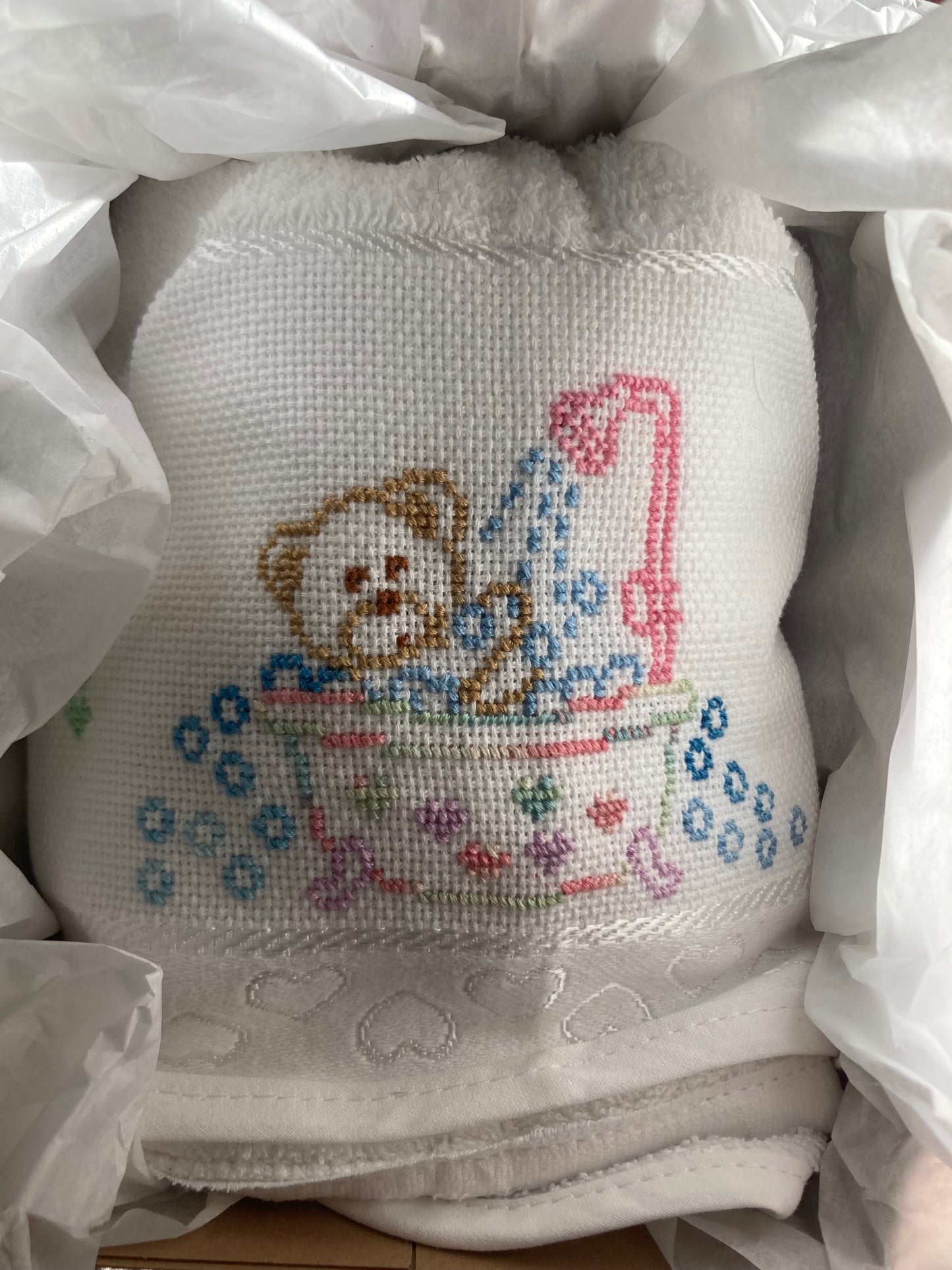 Toalla capucha bebe  bordada personalizada