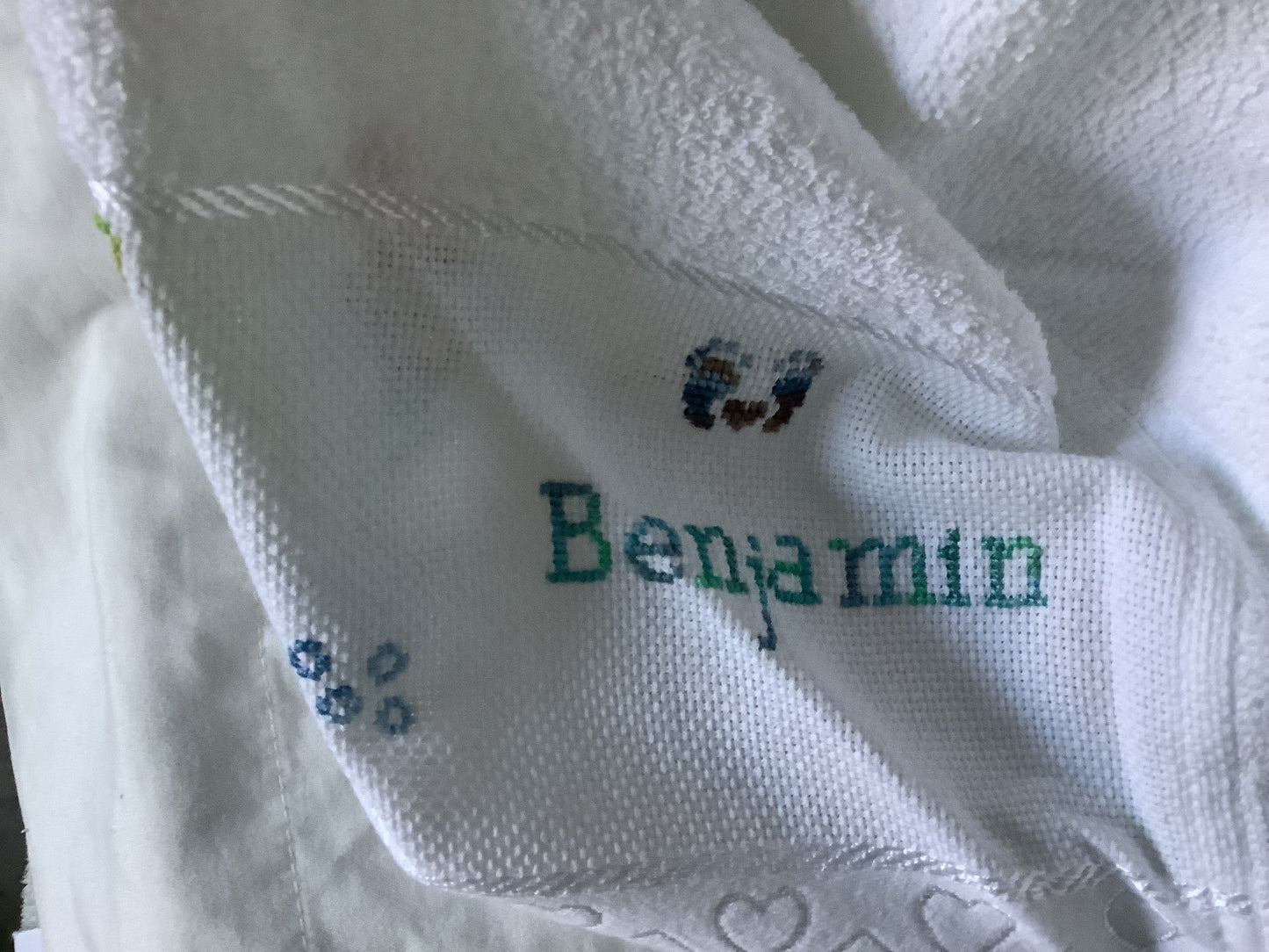Toalla capucha bebe  bordada personalizada